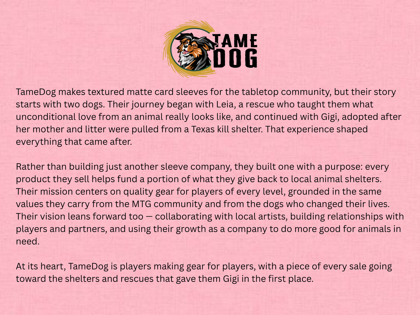 Tame Dog Sleeves (Amarone)