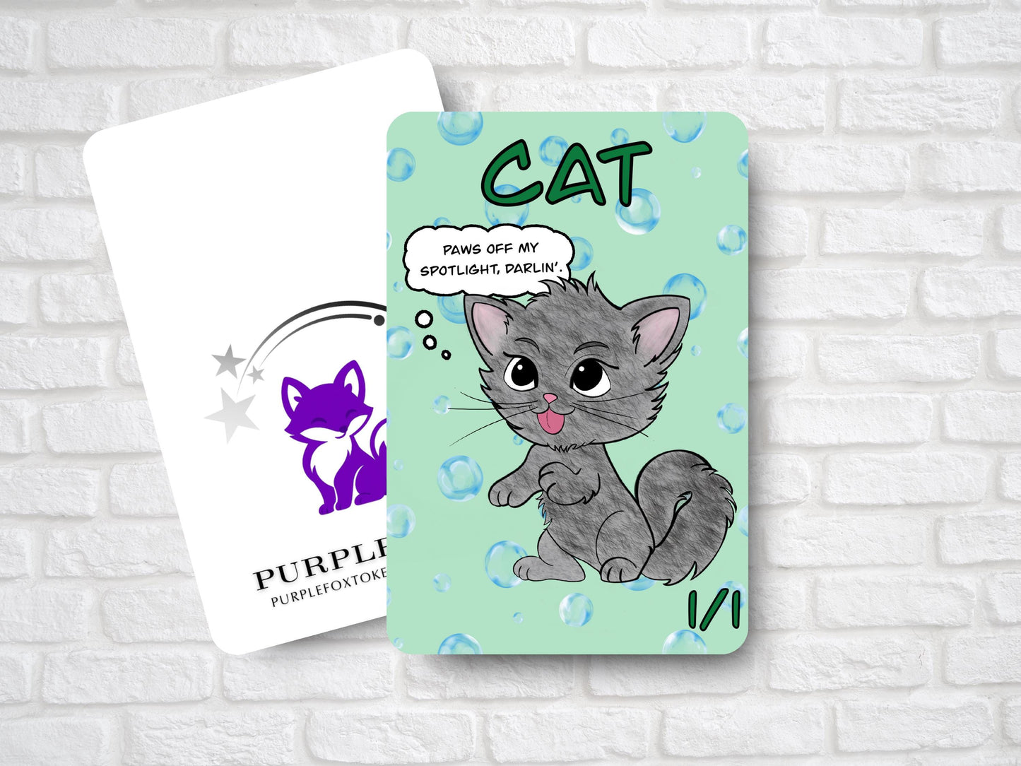 1/1 Cat Token (for Magic the Gathering) Bubbles Collection