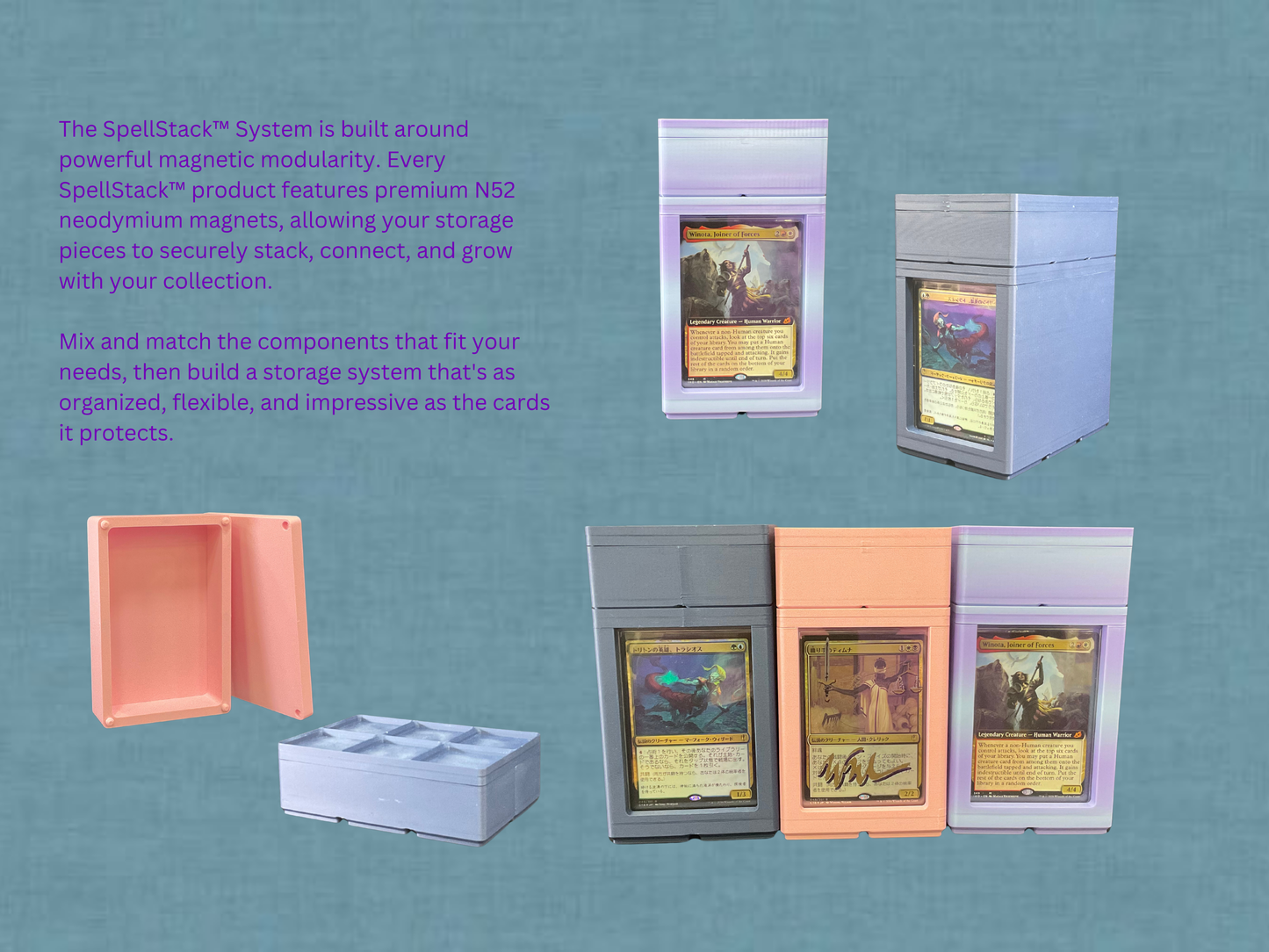 100+ Card Showcase Deck Box (Custom Color)| SpellStack™ | Custom TCG Storage
