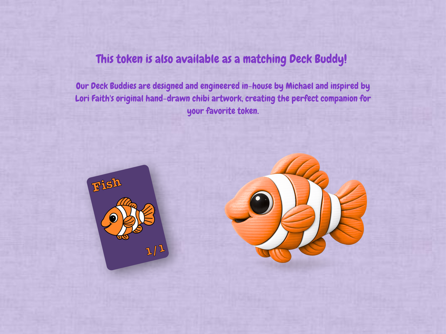 Fish Token 1/1 (Purple) - Original Chibi Art | Custom MTG Token
