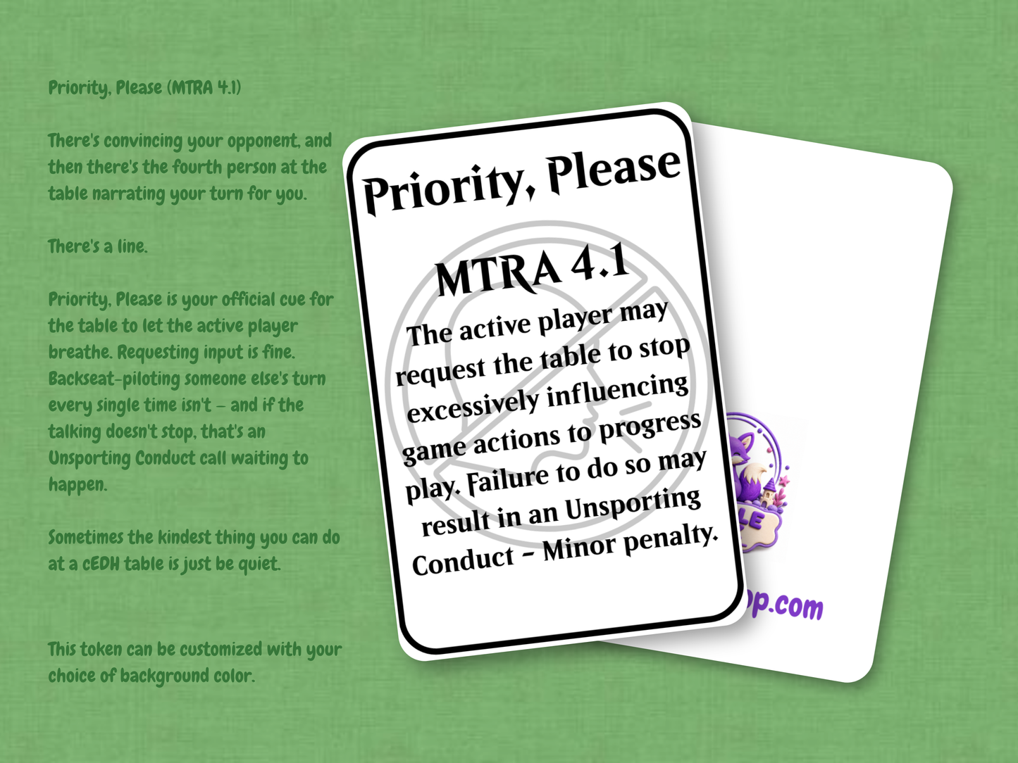 Priority, Please (MTRA 4.1) | Judge Collection | Custom MTG Token