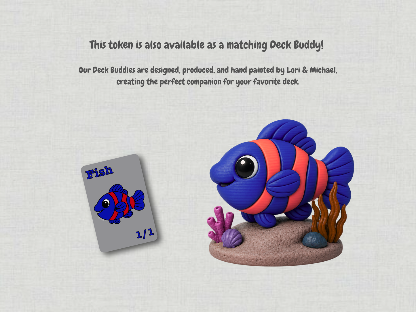 Fish Token 1/1 (Gray) - Original Chibi Art | Custom MTG Token