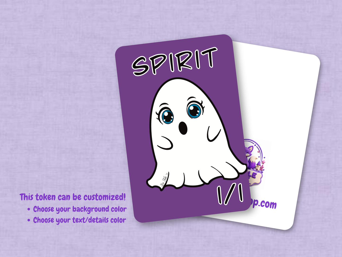 Spirit Token 1/1 (Purple) - Original Chibi Art | Custom MTG Token