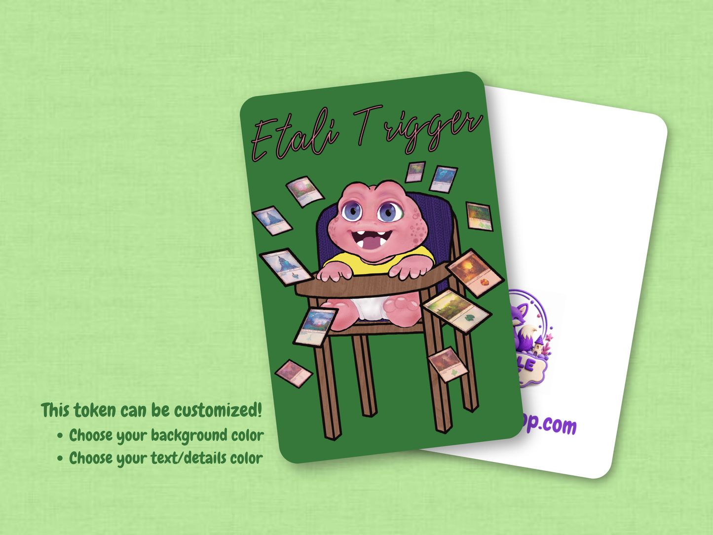 Etali Trigger Token (Green) - Original Chibi Art | Custom MTG Helper Card
