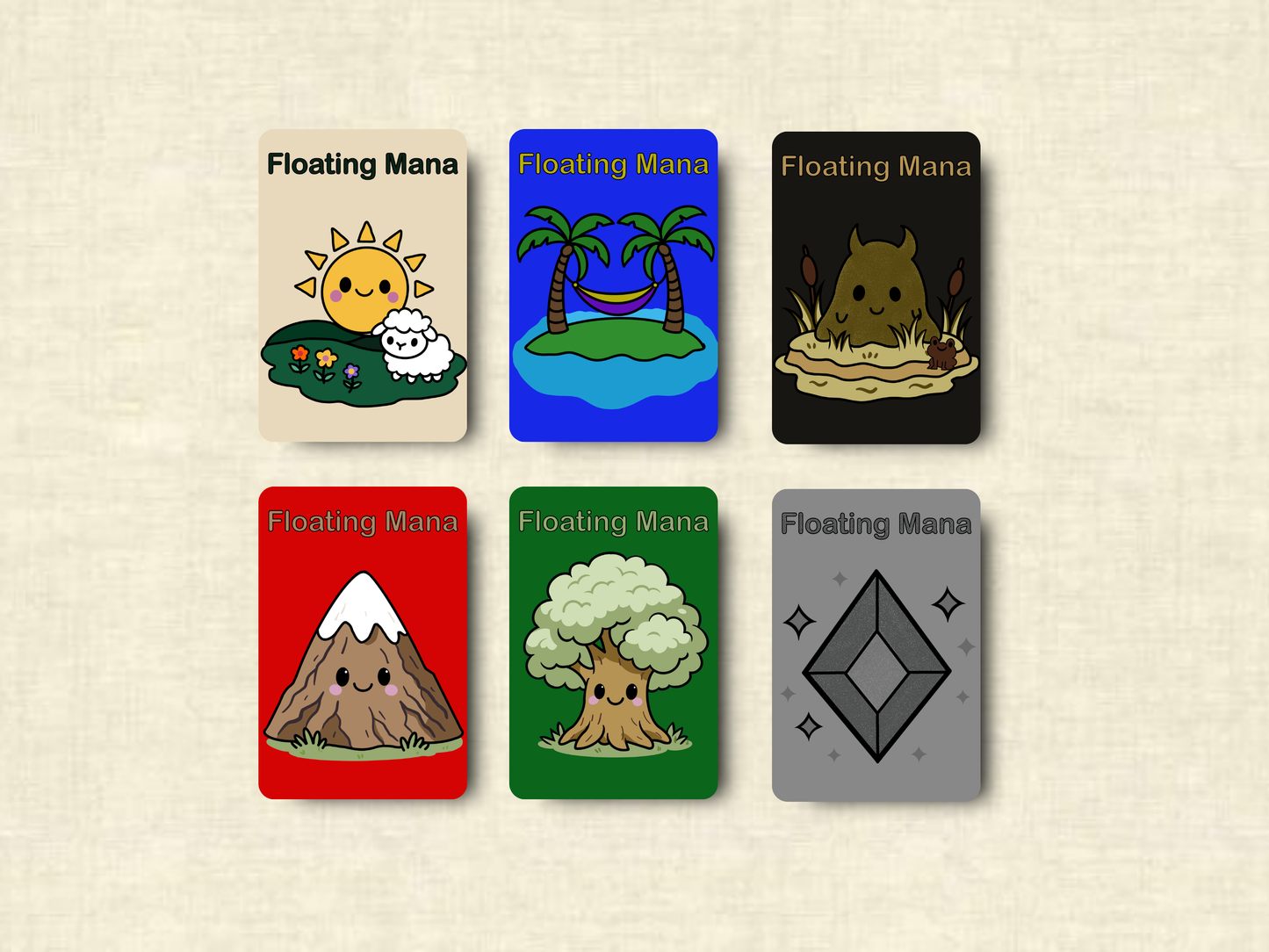 Floating Mana Token Set – All Six Colors