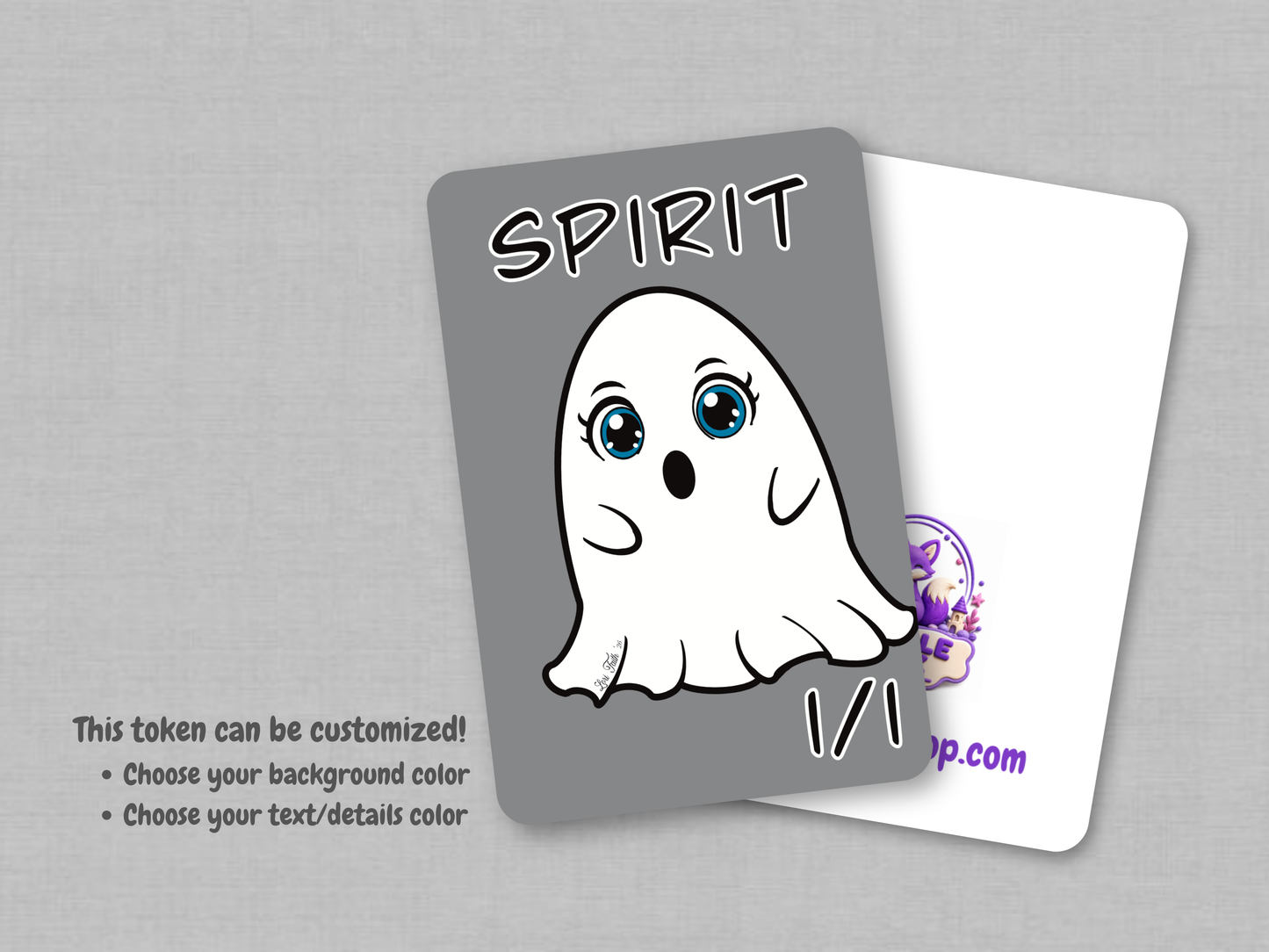 Spirit Token 1/1 (Gray) - Original Chibi Art | Custom MTG Token