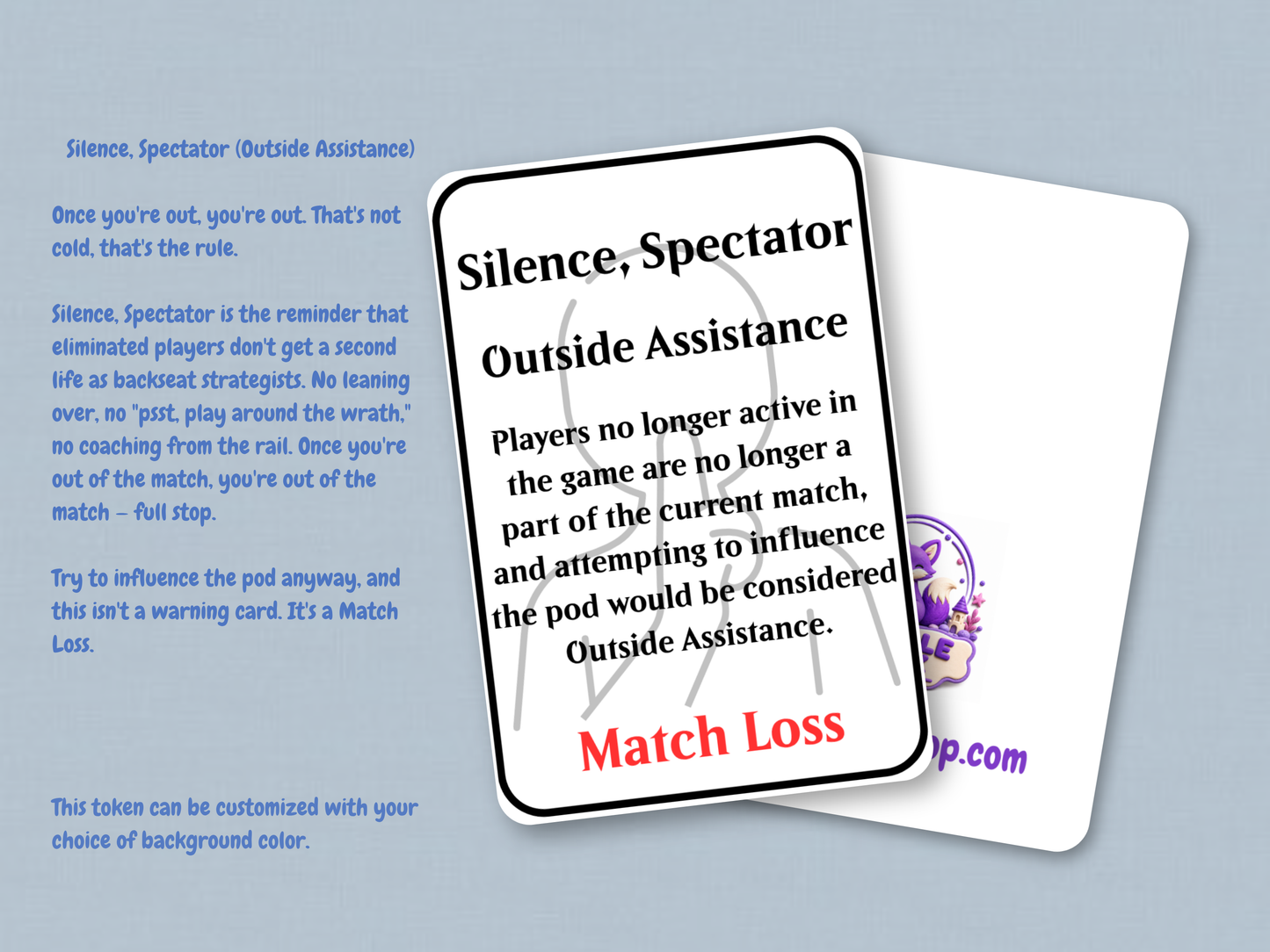 Silence, Spectator (Outside Assistance) | Judge Collection | Custom MTG Token