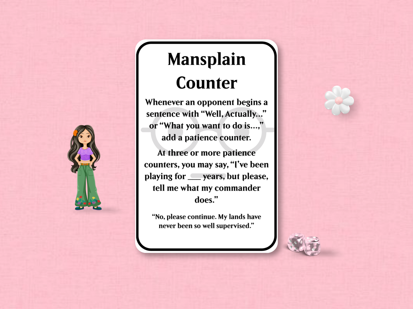 Mansplain Counter | Judge Collection | Custom MTG Token