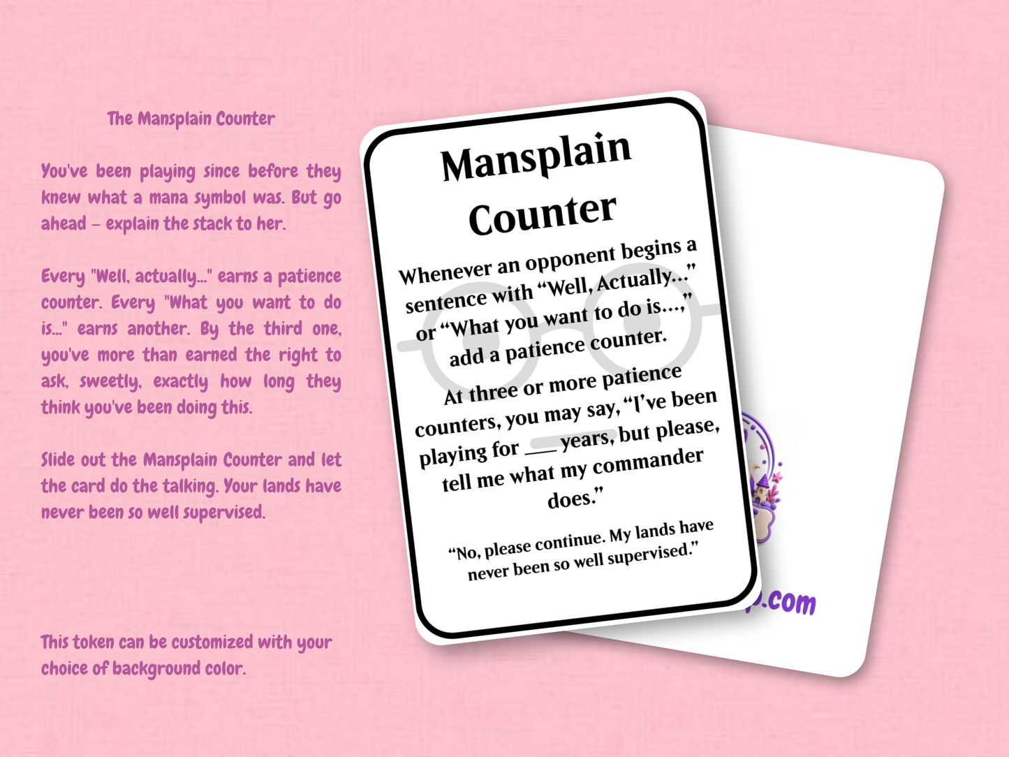Mansplain Counter | Judge Collection | Custom MTG Token