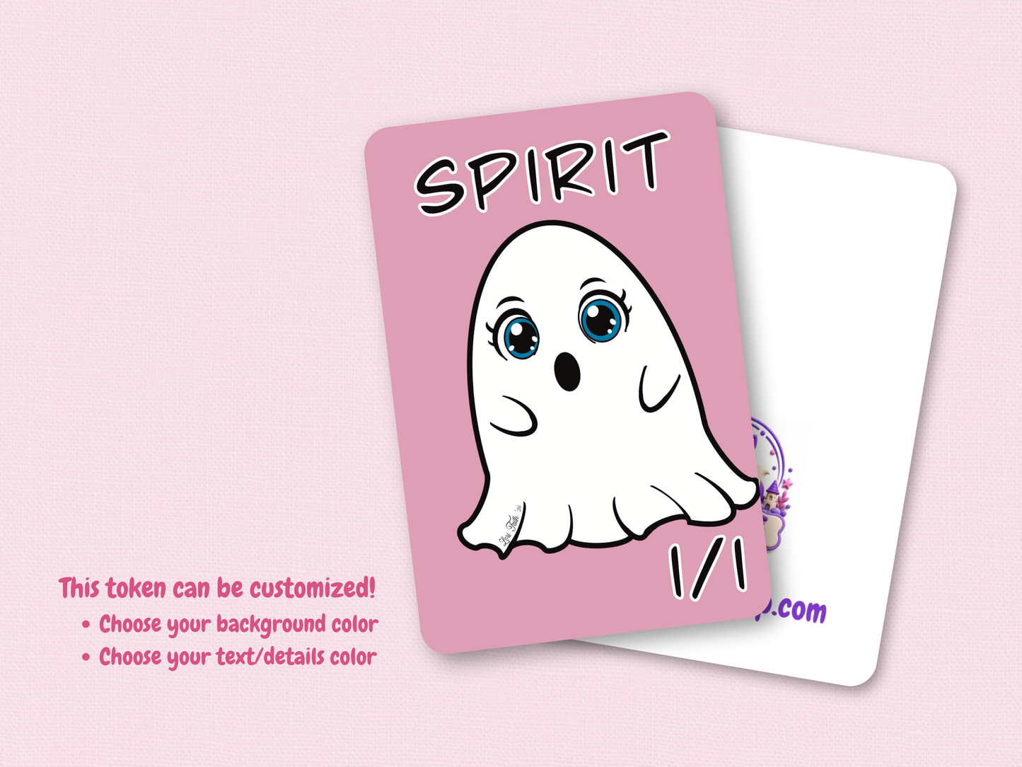 Spirit Token 1/1 (Pink) - Original Chibi Art | Custom MTG Token