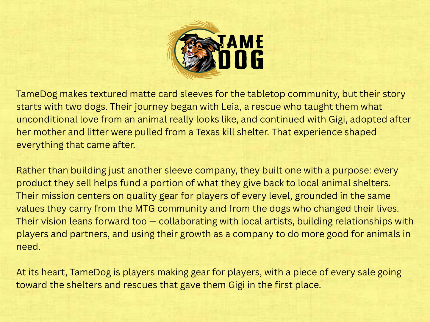 Tame Dog Sleeves (Monarch)