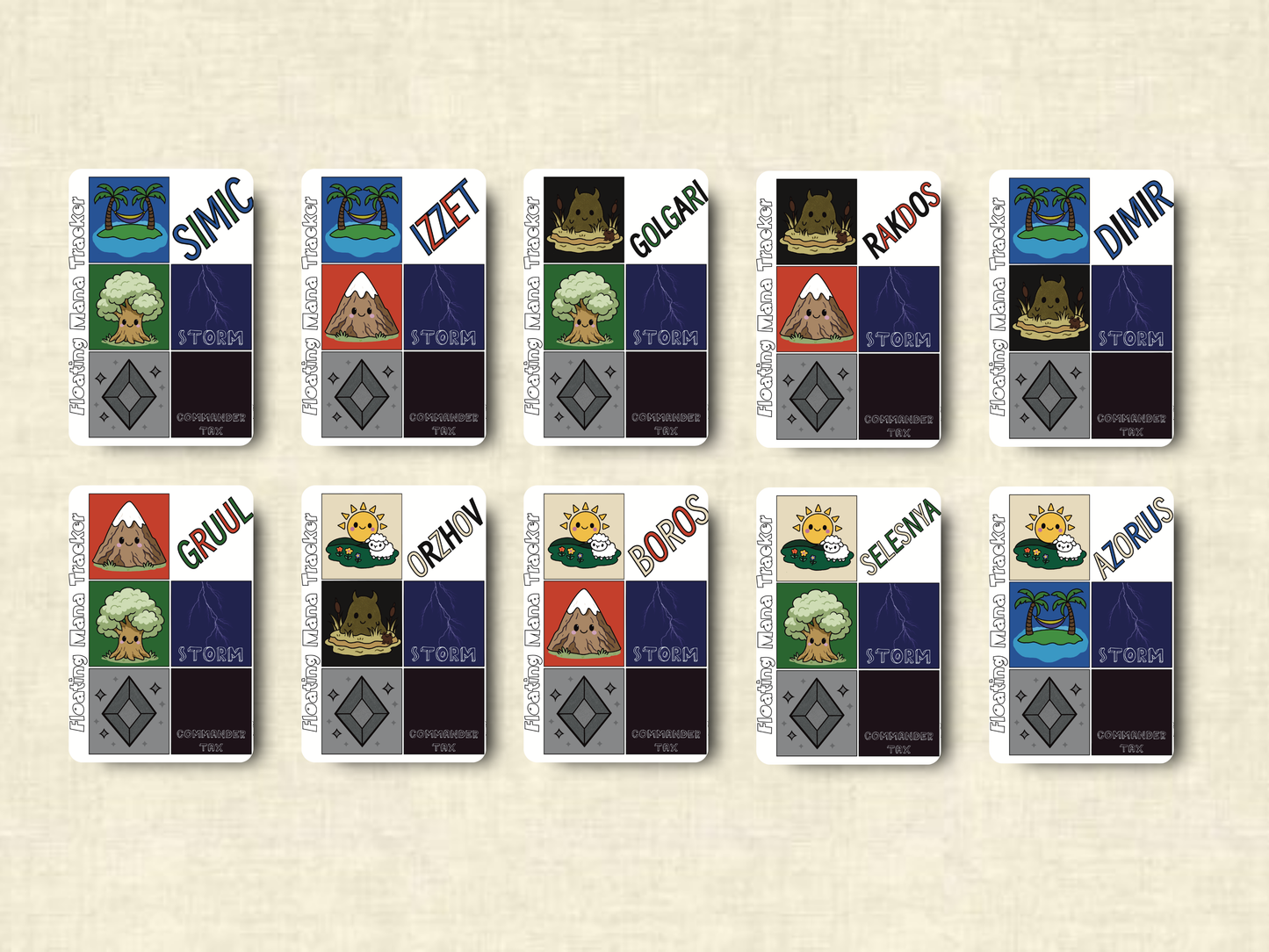 Floating Mana Tokens – Complete Two-Color Set (10 Cards) | MTG Mana Bundle
