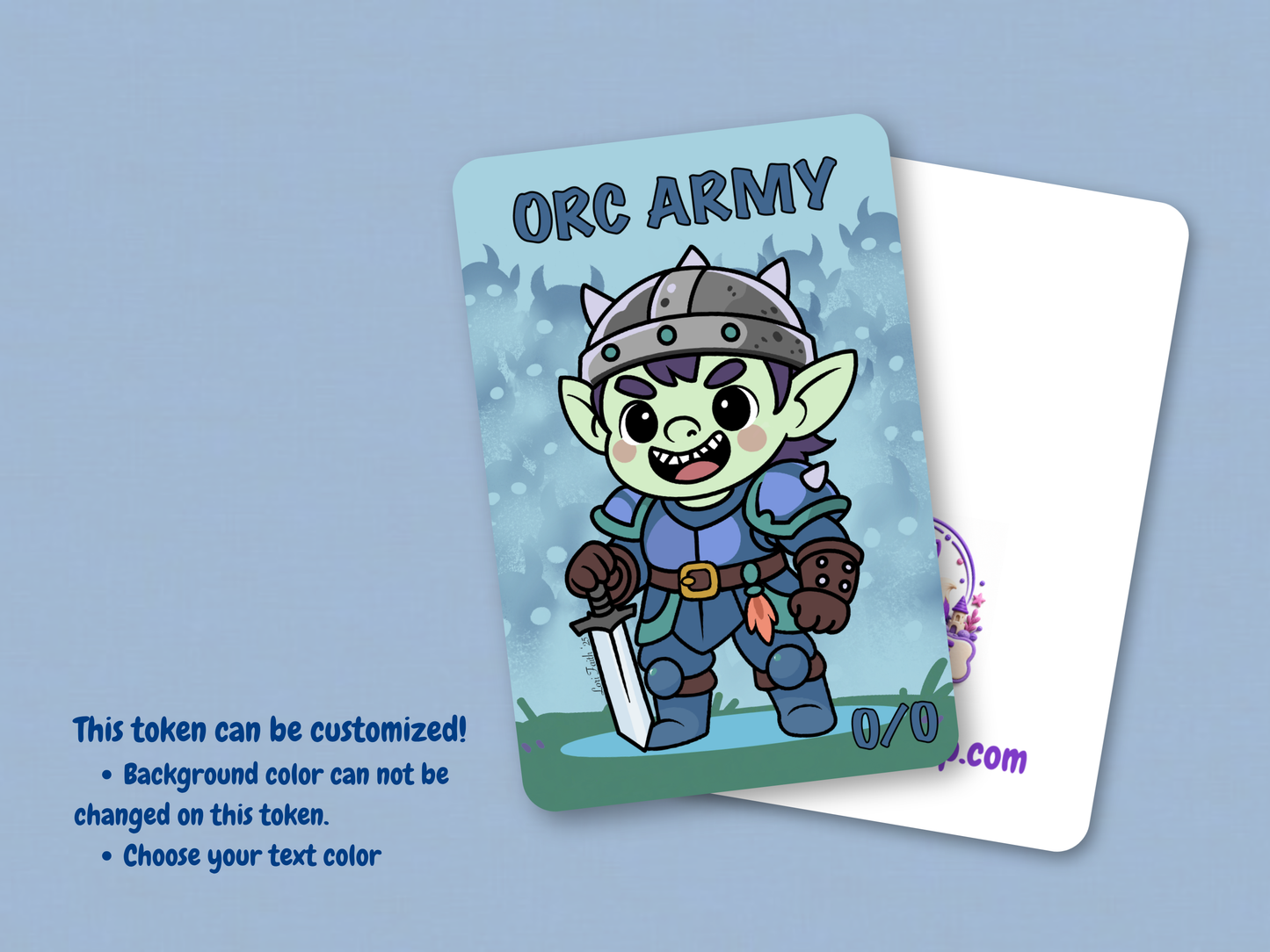 Orc Army Token 0/0 (Masc) - Original Chibi Art | Custom MTG Token