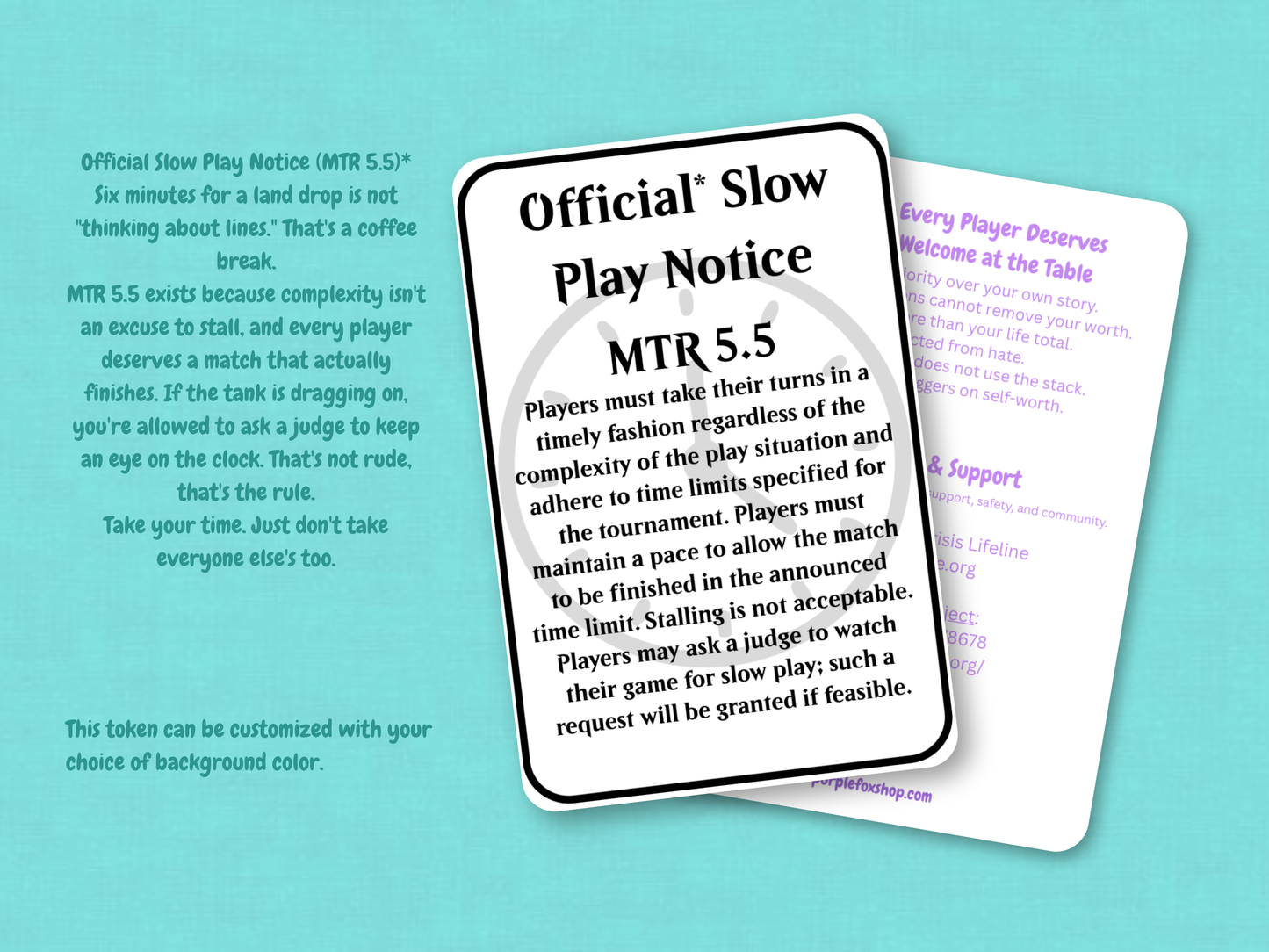 Official* Slow Play Notice (MTR 5.5) | Judge Collection | Custom MTG Token
