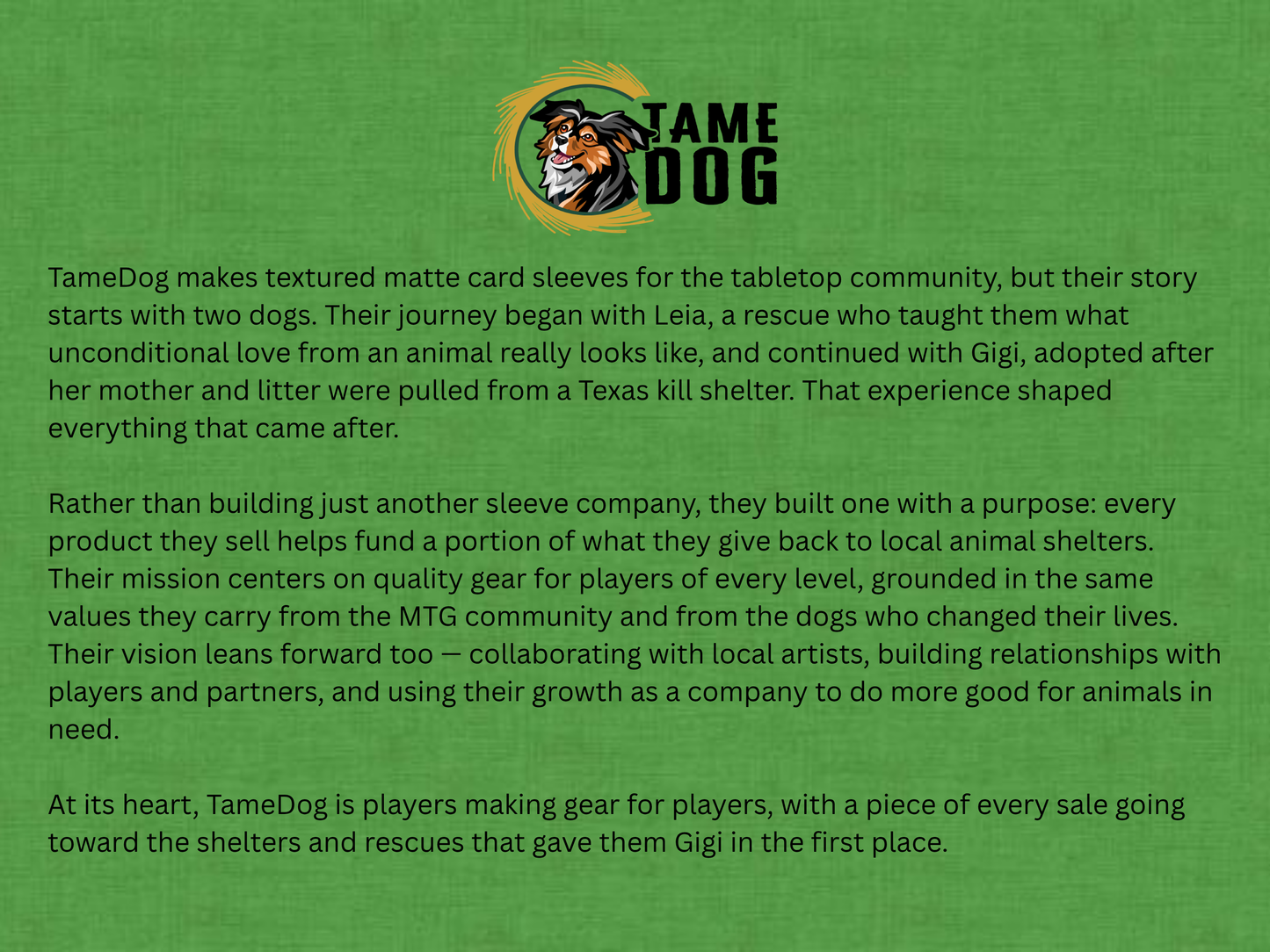 Tame Dog Sleeves (Viridian)