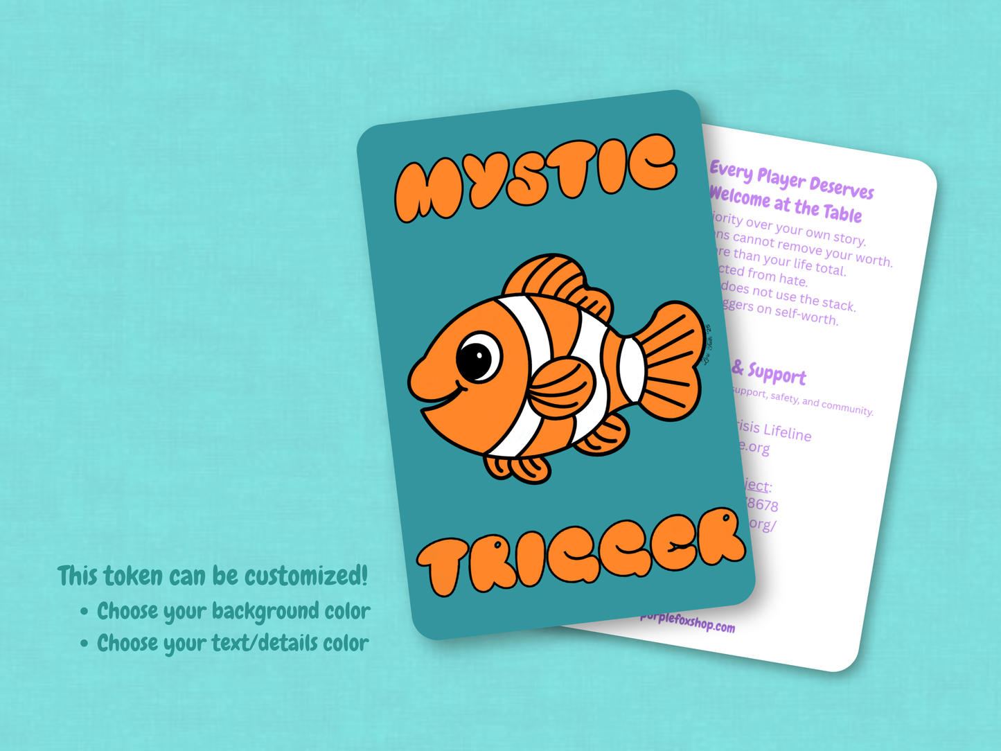 Mystic Trigger Token (Teal) - Original Chibi Art | Custom MTG Helper Card