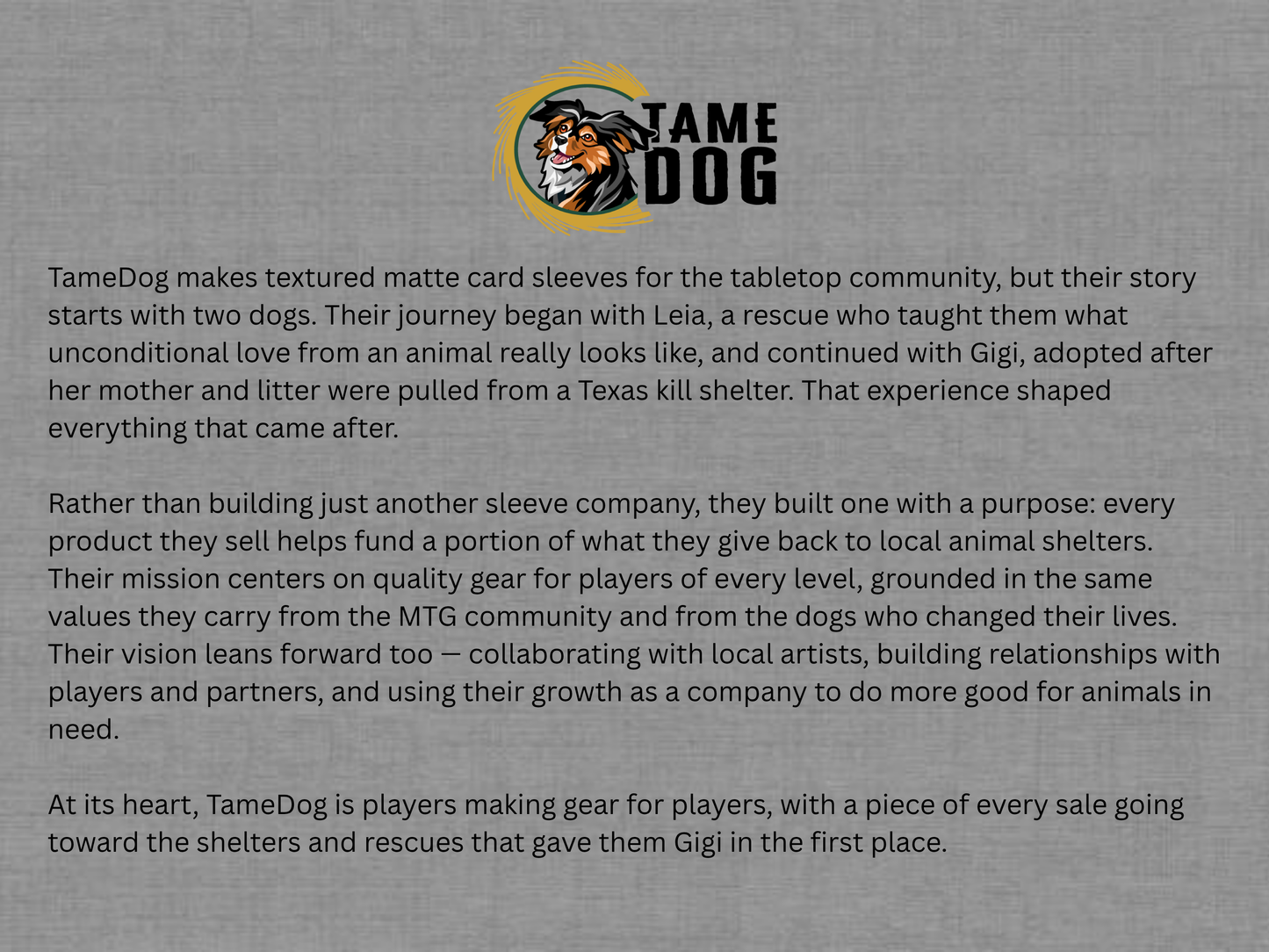 Tame Dog Sleeves (Midnight)