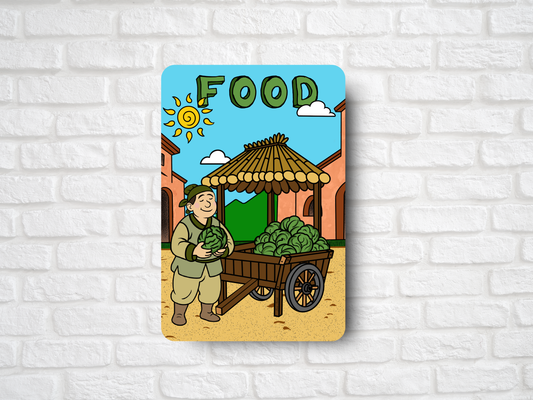 Food Token (for Magic the Gathering) Happy Cabbage Man Theme