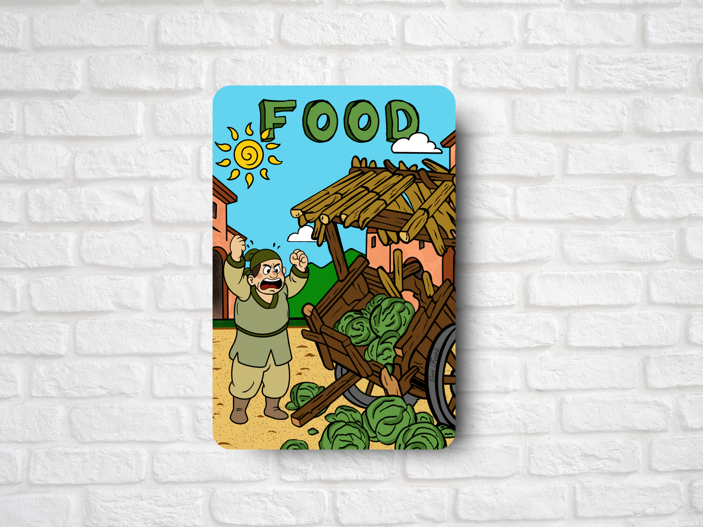 Food Token (for Magic the Gathering) Angry Cabbage Man Theme