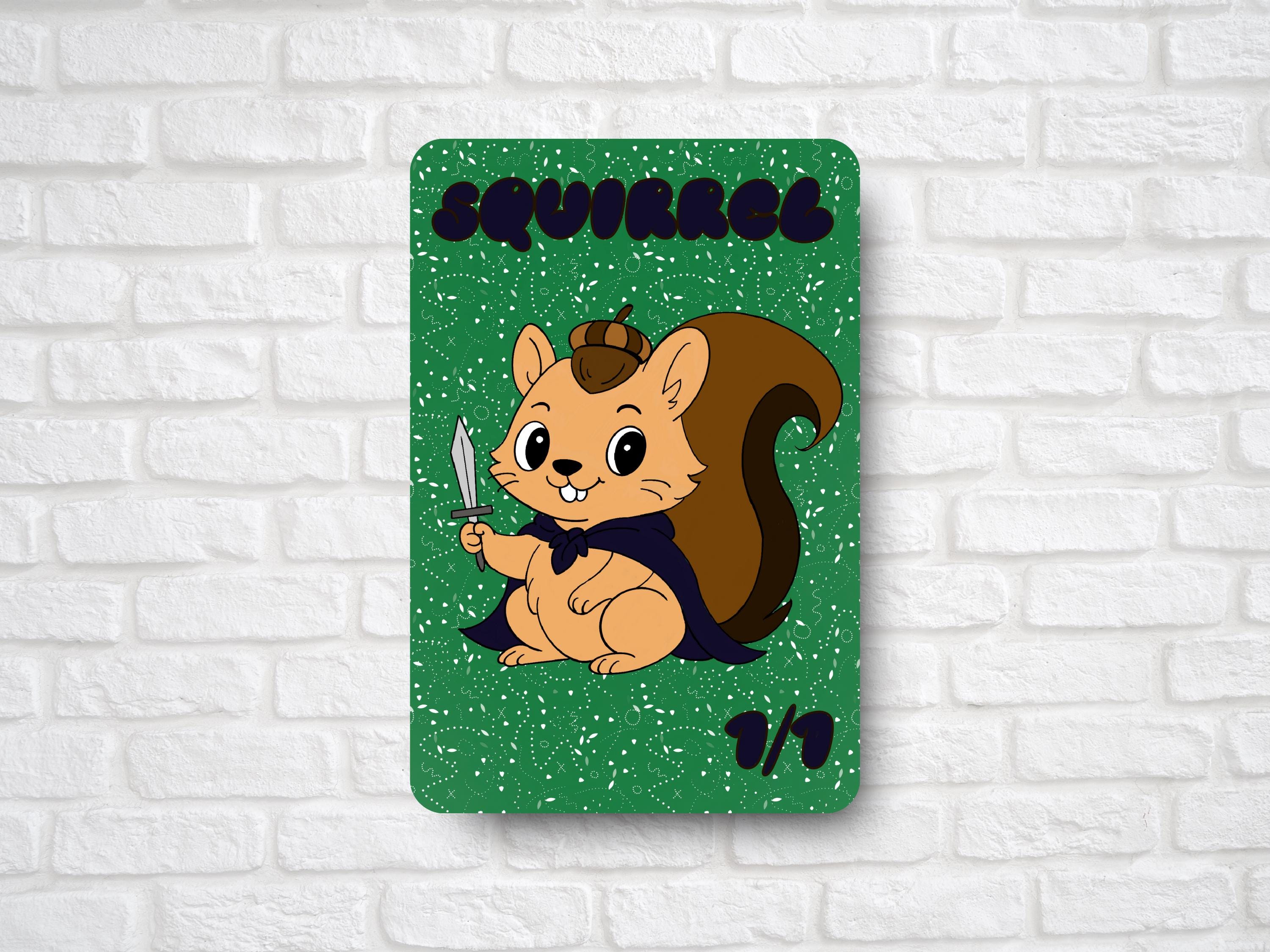 1/1 Squirrel Token (for Magic the Gathering) Scribbles Collection
