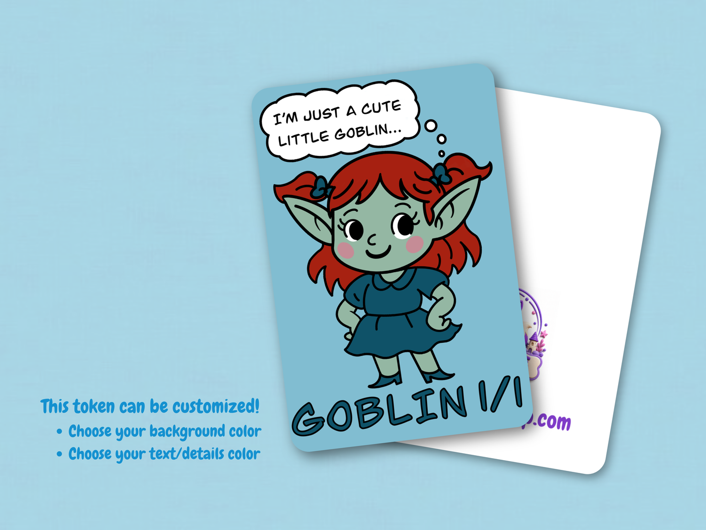 Goblin Token 1/1 (Blue) - Original Chibi Art | Custom MTG Token