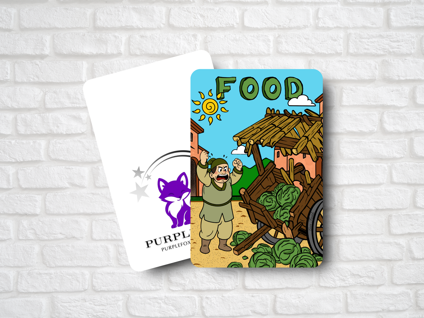 Food Token (for Magic the Gathering) Angry Cabbage Man Theme