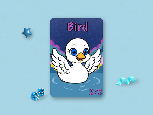Bird Token 2/2 (Blue) - Original Chibi Art Swan | Custom MTG Token