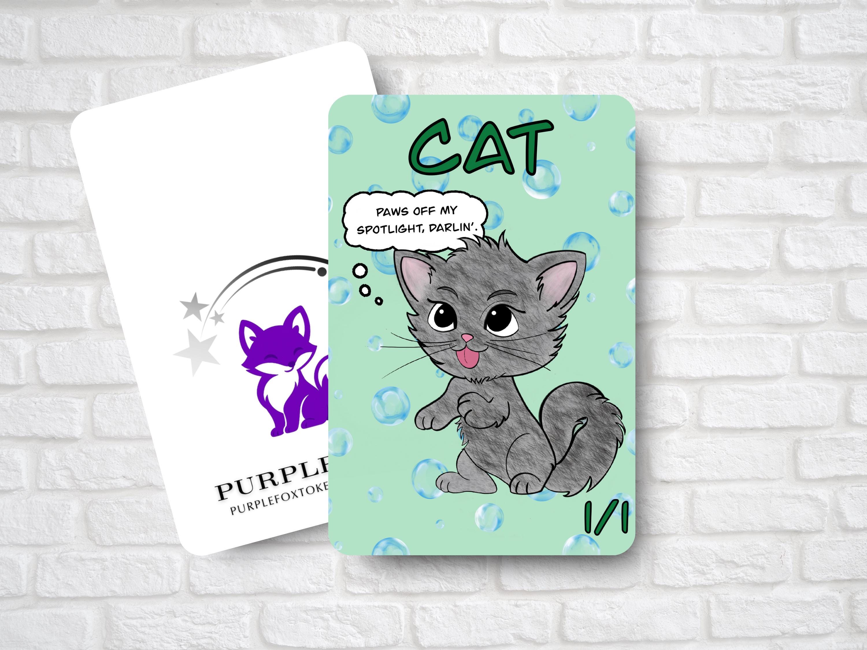 1/1 Cat Token (for Magic the Gathering) Bubbles Collection
