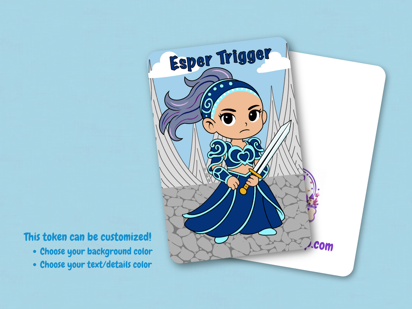 Esper Trigger Token (Blue) - Original Chibi Art | Custom MTG Helper Card