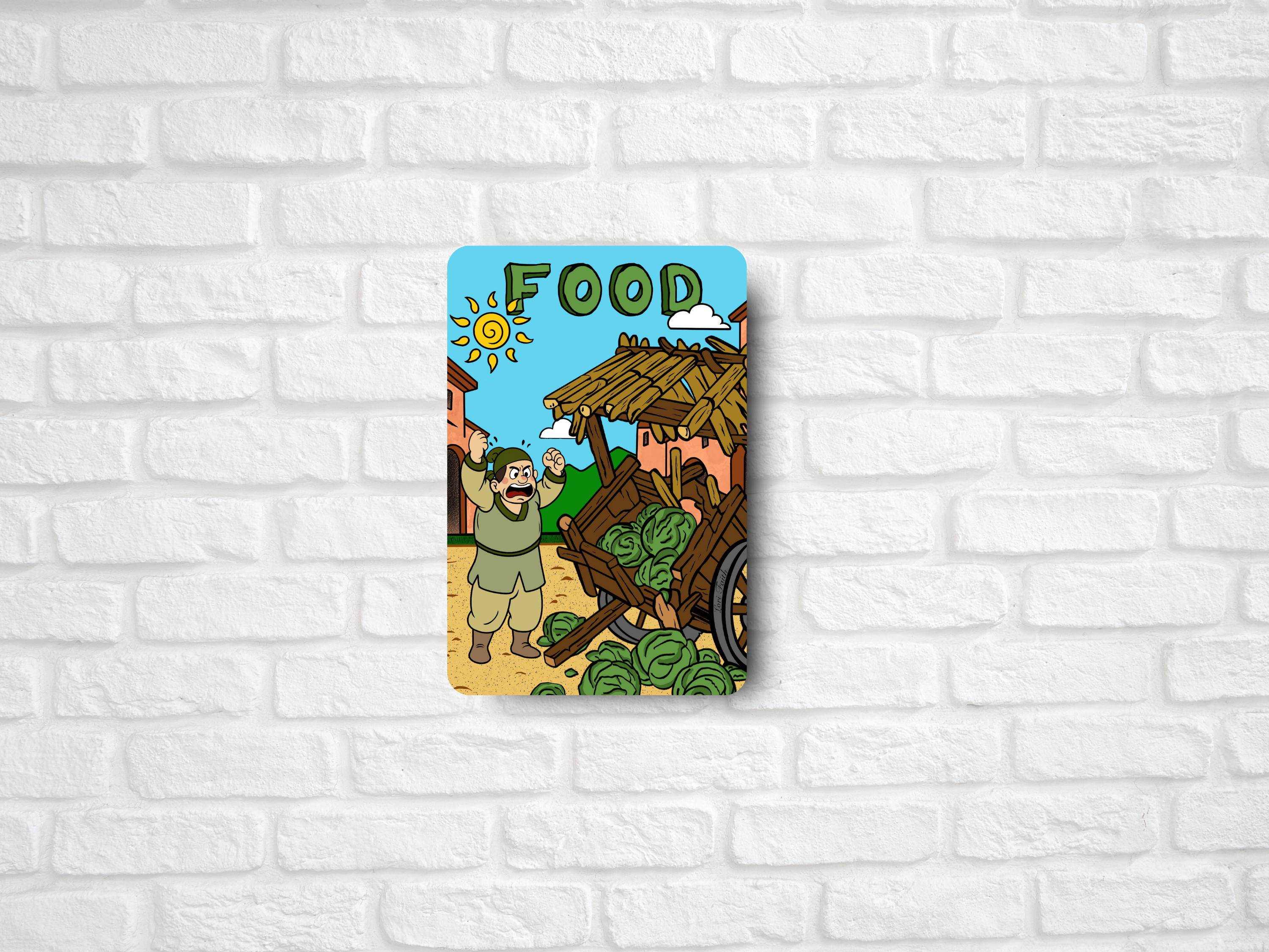 Food Token (for Magic the Gathering) Angry Cabbage Man Theme