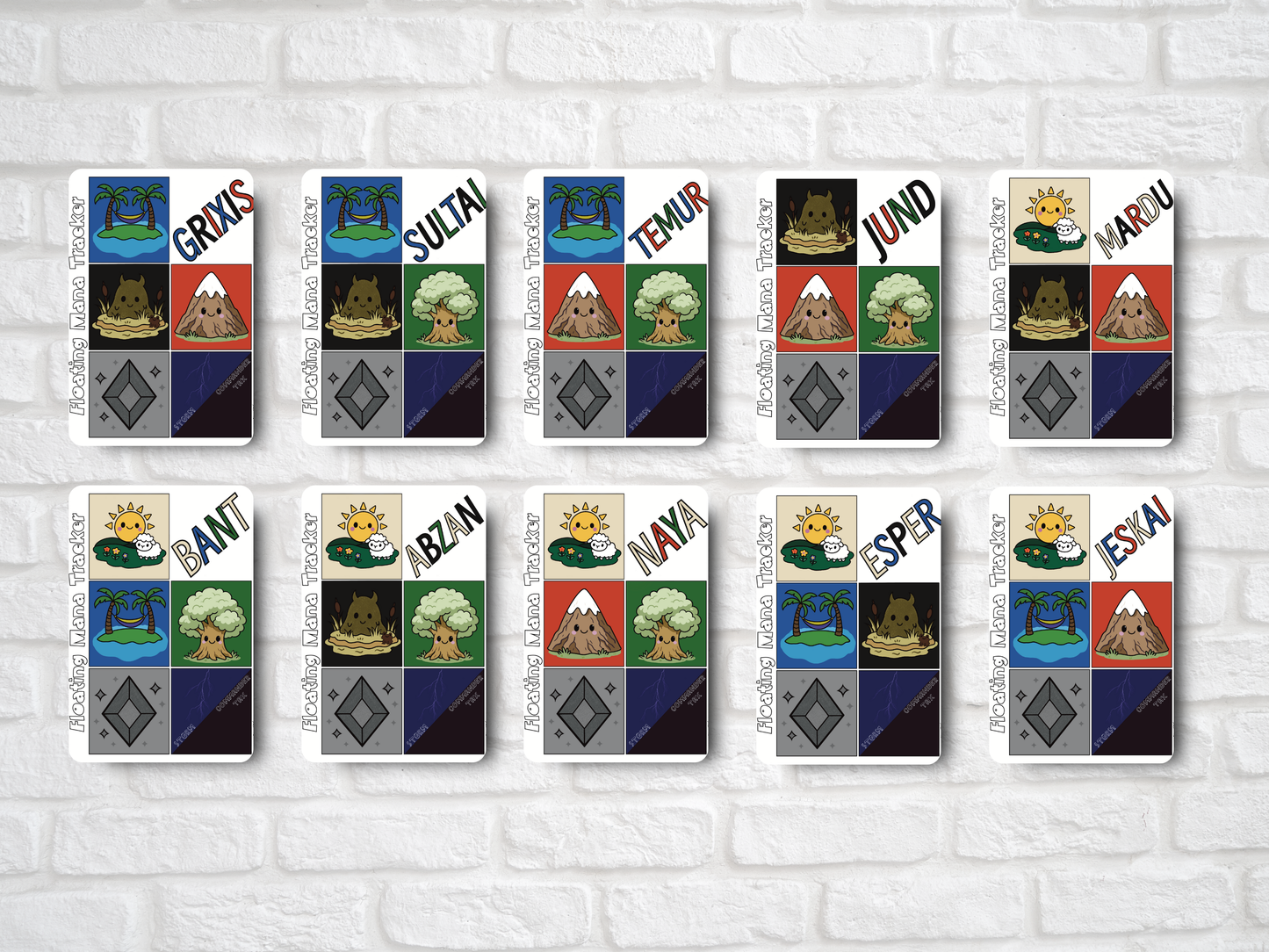 3-Color Floating Mana Token Bundle – All 10 Tri-Color Combos – MTG Mana Tokens